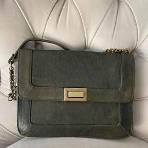 Rebecca Minkoff Spike Shoulder Bag in Dark Green w Tassel